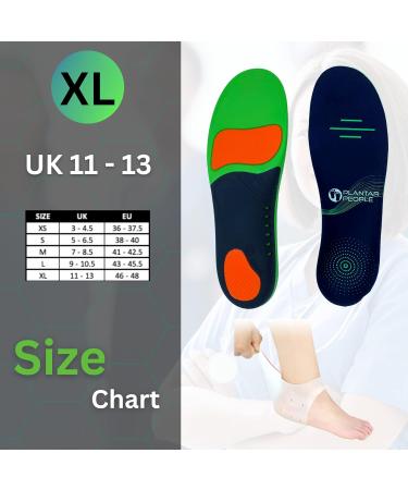 Plantar People Orthotic Insoles - Full Length with Arch Supports, Silicone Heel Pads - XL UK 11-13 | Plantar Fasciitis Treatment - Buy Online on SooperMarket.com