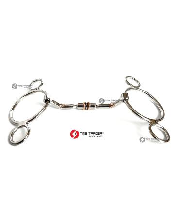 2 Two Ring Horse Bit Universal Copper Roller & Inlay Snaffle Gag (5") - Buy Online on SooperMarket.com