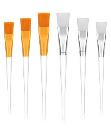 6 Pieces Facial Mask Brushes Soft Face Mask Brush Applicator Makeup Brushes Facial Application Brush Cosmetic Tools with Clear Plastic Handle for Skin Care Mask Applicator Tools