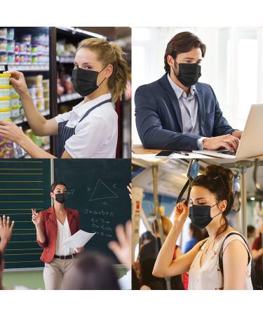 Black Disposable Face Masks - 50 Pack, 3 Ply Disposable Masks - Buy Online on SooperMarket.com
