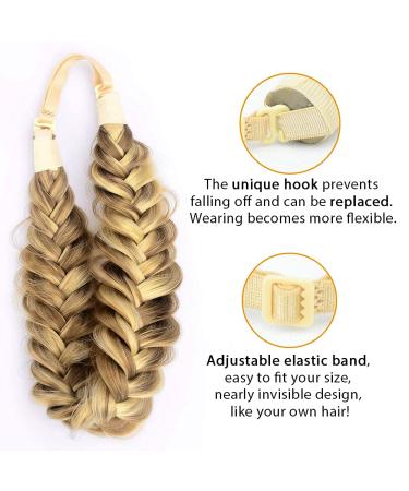 DIGUAN Messy Wide 2 Strands Synthetic Hair Braided Headband (Highlighted) - Beauty Accessory for Women & Girls | 62g/2.1 oz - Buy Online on SooperMarket.com