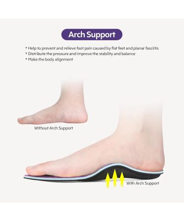 3angni Orthopedic Insoles for Flat Feet - Heel Spur & Plantar Fasciitis Relief | EU Size 47-48 | Unisex Comfort Shoe Insoles - Buy Online on SooperMarket.com