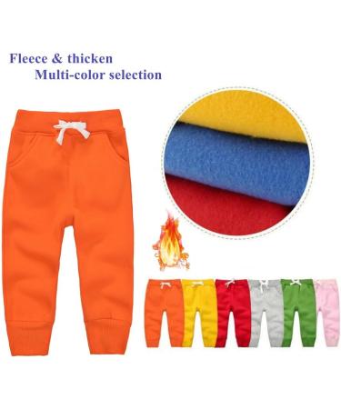 CuteOn Unisex Kids Elastic Waist Cotton Warm Trousers - 1 Year, Orange - Buy Online on SooperMarket.com