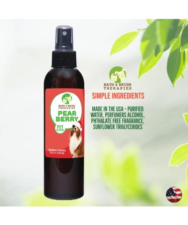 Bath & Brush Therapies Pear Berry Pet Cologne 4.5 oz for Dogs | Long-Lasting Odor Eliminator | Cruelty-Free, Paraben-Free | Made in USA - Buy Online on SooperMarket.com