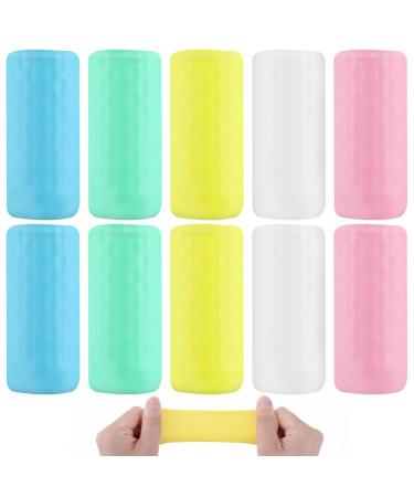 10Pcs Elastic Sleeves for Leak Proofing Silicone Toiletry Bottle Covers Reusable Travel Container Sleeves for Body Wash Shampoo Container in Travel Bag(Multi-Color)