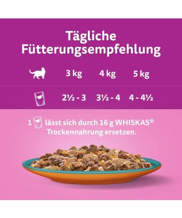 Whiskas Adult 1+ Katznassfutter Tasty Duo Surf & Turf in Jelly - 84 Portion Bags (7.14 kg) - Premium Wet Cat Food for Adult Cats - International Shipping Available - Buy Online on SooperMarket.com