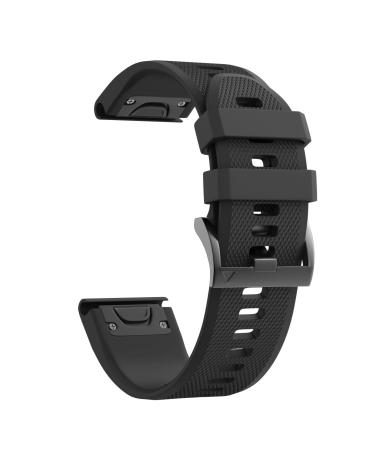 Notocity Compatible Fenix 5 Band 22mm Width Soft Silicone Watch Strap for Fenix 5 Plus/Fenix 6/Fenix 6 Pro/Fenix 7/exip/Forerunner 935/945/Approach S60/Quatix 5(Black)