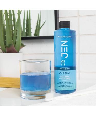 Dr Jen Prebiotic Mouth Rinse - Essential Oils, Dentist Created, Non-Toxic - Promote Healthy Gums (16 Fl Oz, Cool Mint) - Buy Online on SooperMarket.com