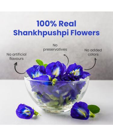 BLUE TEA - Shankhpushpi Flower - 30 Pyramid Tea Bags | For Food Iced Tea Cooler Cocktails Mocktails | Caffeine Free Herbal Tea l Gluten Free NON-GMO|Premium Pet Jar| - Buy Online on SooperMarket.com