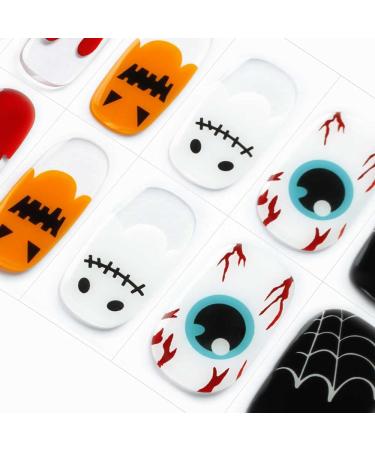 Danni & Toni gel nail foils (trick or treat) uv gel nail film Halloween All Saints' Pumpkins cobbles ghosts.
