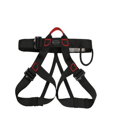 Tazzor climbing straps fastening climbing strap for men half body climbing belt for fire rescue mountaineering fall protection maximum load 800kg (black)