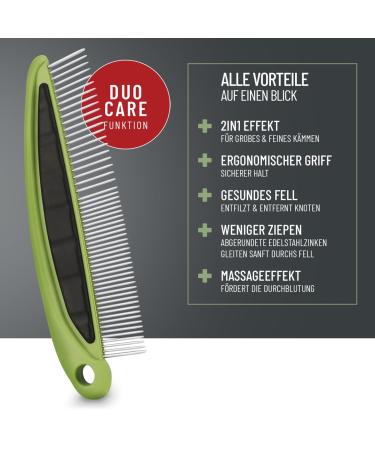 Reavet 2-in-1 Fur Comb for Medium & Long-Haired Dogs & Cats | Ideal for Daily Fur Care & Knot Removal - Buy Online on SooperMarket.com
