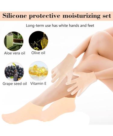 LINXINS 2 Pairs Pedicure Silicone Socks & Gloves Silicone Socks for Cracked Feet Women Foot SPA Pedicure Silicone Socks for Repairing Dry Feet Cracked Heels and Softening Rough Skin - Buy Online on SooperMarket.com