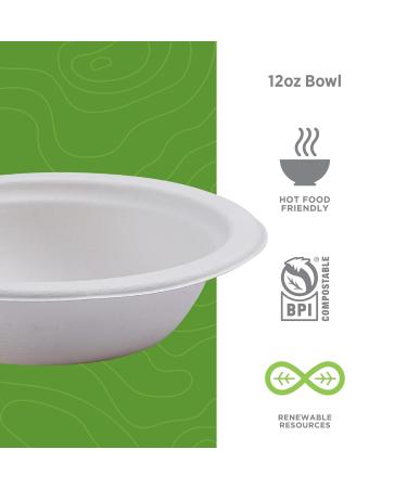 Buy 12 oz Sugarcane Bowls - Eco-Friendly White Disposable Bowls (1000 Count) | Alternative Products Inc. - Buy Online on SooperMarket.com