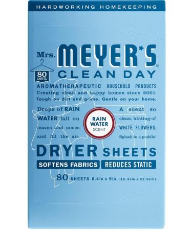 Mrs. Meyer s Clean Day Dryer Sheets Rainwater Scent 80 Ct. (2 Pack) Rain Water 80 count (Pack of 2) - Buy Online on SooperMarket.com