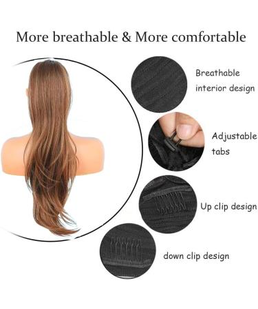 PORSMEER Auburn Brown Synthetic Drawstring Ponytail Extension - 26 Inch Natural Straight Wavy Hairpiece for Women and Girls - Buy Online on SooperMarket.com