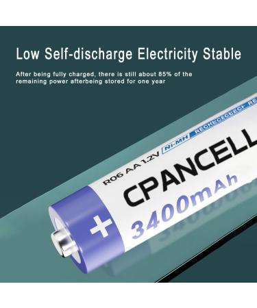 Buy 3400mAh Rechargeable AA NiMH Batteries (4 Count) - Long-lasting & Eco-friendly | International Shipping Available - Buy Online on SooperMarket.com