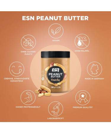 Buy ESN Peanut Butter Crunchy 1000g - Pure Additive-Free Peanut Butter | International Shipping Available - Buy Online on SooperMarket.com
