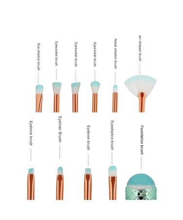 Funfunman 11PCS Makeup Brushes Set - Mermaid Colorful Cosmetic Brushes - Buy Online on SooperMarket.com