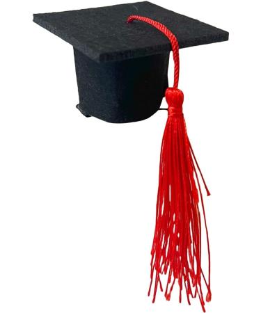 Toseky Graduation Hat Headband | 3D Doctoral Hat Hairpin Graduation Hat Hairpins Hat Inserts Graduation Accessories for Women Men Red - Buy Online on SooperMarket.com