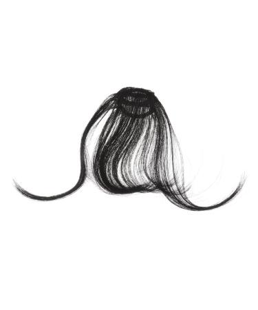Didiseaon Piece Hair Clips for Women Hat Wigs for Women Braided Hair Clips Dark Brown Hair Extensions Hair Extensions Real Human Hair Clip on Fringe Hair Toppers for Women Xuchang Miss Bangs medium Black