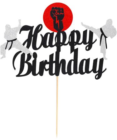 Arthsdite 1Pc Karate Cake Topper Taekwondo theme Kung Fu Sport Cake Topper Karate Happy Birthday Party Supplies Sparkling Party Decoration - Buy Online on SooperMarket.com