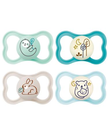 MAM Day & Night Air Silicone Pacifiers 16+ | 4-Pack with Sterilizer Boxes - Perfect for Baby Care - Buy Online on SooperMarket.com