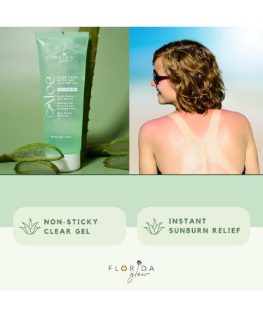 Organic Aloe Vera After Sun Gel - Sunburn Relief & Moisturizer - 98% Pure Vitamin B5 Enriched Non-Sticky Formula by Florida Glow - Buy Online on SooperMarket.com