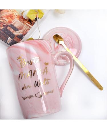 Shop Bokalaka Pink Ceramic Coffee Cup for Mom - Perfect Mother's Day Gift | 400ml with Lid Spoon & Gift Box - Best Mom in the World! - Buy Online on SooperMarket.com