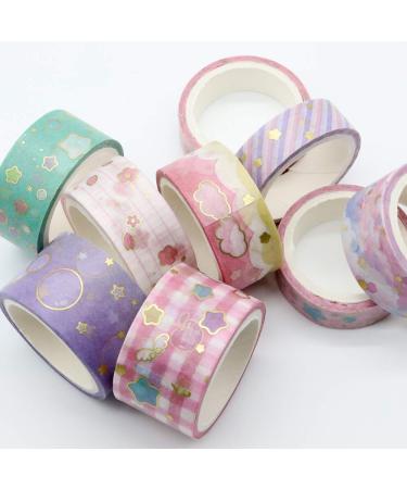 VEYLIN 10Rolls Gold Foil Washi Tape  Pastel Decorative Masking Tape for Gift Wrappings Pink Gold - Buy Online on SooperMarket.com