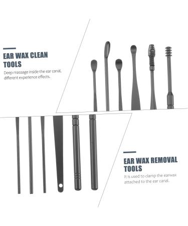 2 Sets Healeved Ear Picking Tool Spring Massage Kit - Black Ear Wax Remover & Cleaner Set 11.5X2.7X1cm - Buy Online on SooperMarket.com