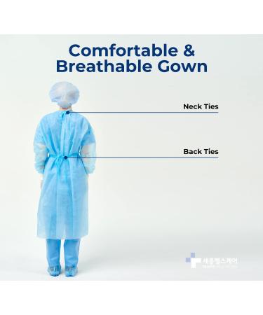 Disposable Isolation Gowns 10EA Non-Woven, Latex-Free with Knit Cuff 35g - Buy Online on SooperMarket.com