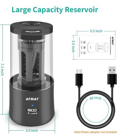 Electric Pencil Sharpener  AFMAT Regargeable Pencil Sharpener Hands-Free  Fully Automatic Pencil Sharpener for 6-7.8mm Colored Pencils  Fast Sharpening  No Uneven Tips  Ideal for Short Pencils Black - Buy Online on SooperMarket.com