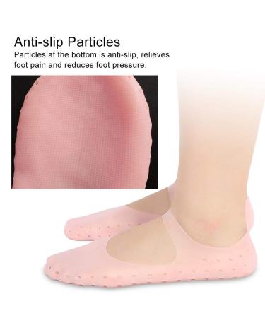 Moisturizing Silicone Gel Socks for Plantar Fasciitis Relief | Anti-Crack Foot Care Tool (L-Rosa) - Buy Online on SooperMarket.com