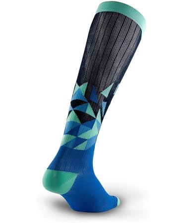 PRO Compression Marathon Socks - Blue Vertex, Small-Medium | Calf-Length Graduated Compression Socks - Buy Online on SooperMarket.com