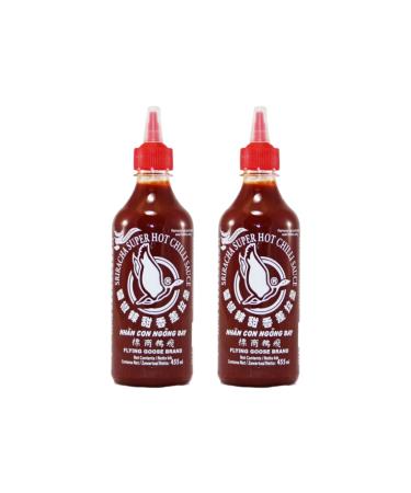 Flying Goose Sriracha Super Hot Chilli Sauce (455 ml) - Used as Taste Enhancer for Meals Oriental Foods and Snacks Natural Ingredients (Pack of 2)