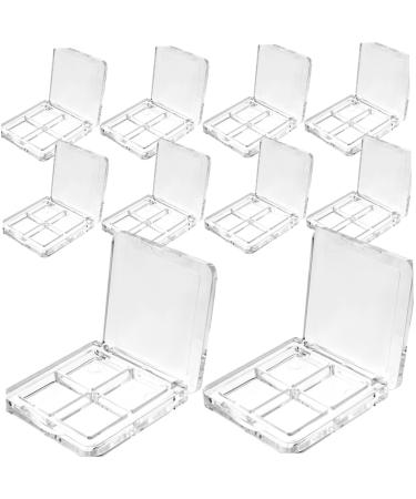 Gogogmee 10pcs Boxes Eye Shadow Box Highlighter Makeup Eyeshadow 4 Grid Foundation Blush Empty Make up Sample