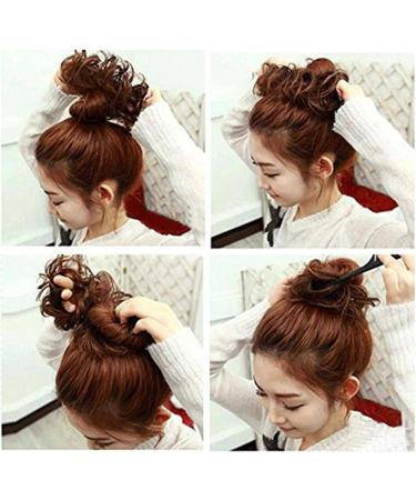 Sandy Brown to Bleach Blonde Messy Hair Bun Donut Chignon Updo Scrunchie - 25g Hairpiece Extension - Buy Online on SooperMarket.com