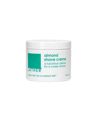 LATHER Almond Shaving Cream for Sensitive Skin - Non-Foaming Shaving Cream for Women & Men - Gentle & Vegan Shave Butter for a Close & Smooth Shave - Suitable for Sensitive Skin - 4 Oz