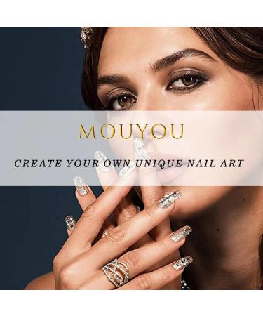 Mouyou Press On Nails - Short Almond Nude Gradient White Acrylic Full Cover Nail Set for Women & Girls - includes Nail Glue - Buy Online on SooperMarket.com