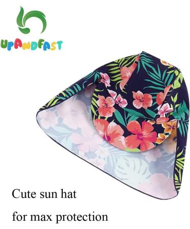 UPF 50+ Navy Flower Baby Girls Swimsuit with Snap Bottom | UPF Sun Protection | 3-6 Months - Buy Online on SooperMarket.com
