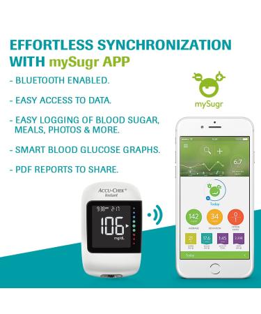 Accu-Chek Instant Glucometer + 10 Free Test Strips (White) - Fast & Accurate Monitoring - Buy Online on SooperMarket.com