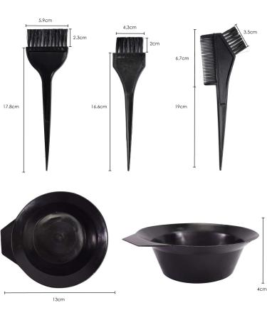 TRIXES 4PC Hair Dye Kit - Professional Hair Colour Bowl and Brush Set for Home or Salon Use - Black - Buy Online on SooperMarket.com