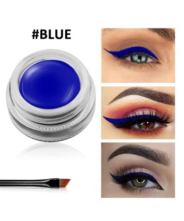 Erinde Blue Gel Eyeliner - Waterproof, Long Lasting, Smudge-Proof | High-Intensity Pigments | Water-Resistant Makeup - Includes 2PCS Eyeliner Brushes - Buy Online on SooperMarket.com