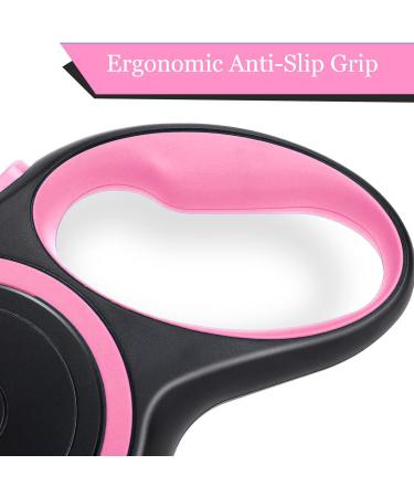 Tangle-Free Retractable Dog Lead - 8M/26FT Reflective Nylon Tape - Lock - Anti-Slip Handle - Strong & Durable Walking Leash for S to L Dogs - Strong and Stylish Grey Design3M pink 3M Pink - Buy Online on SooperMarket.com