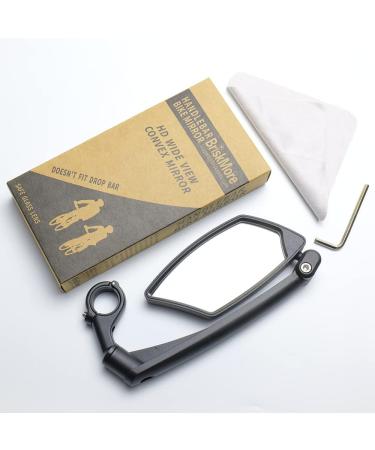 BriskMore Handlebar Bike Mirror - Scratch Resistant Glass Lens - Adjustable & Rotatable Rearview Bicycle Mirror - Silver Lens - Left Side - Buy Online on SooperMarket.com