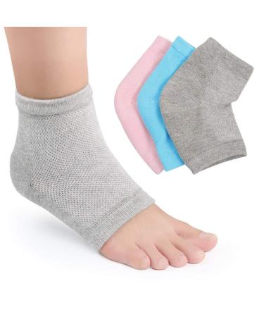 3 Pairs Gel Socks for Heel Protection & Moisturizing | Silicone Heel Spur Bandage for Dry Cracked Feet - Buy Online on SooperMarket.com