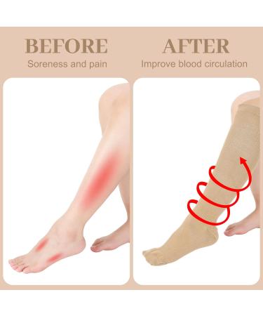 Firtink 2 Pairs Compression Socks For Women Men 20-30 Mmhg Knee High Socks Varicose Veins Socks Surgical Compression Socks For Nursing Pregnancy Flight Sports Travel - Buy Online on SooperMarket.com