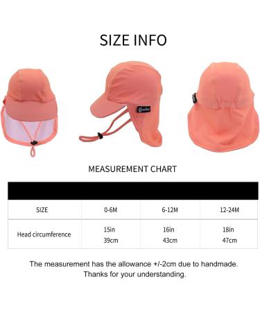 weVSwe Baby Toddler Sun Hat UPF 50+ Swim Cap with Neck Flap and Adjustable Straps - Orange (12-24 Months) - Buy Online on SooperMarket.com