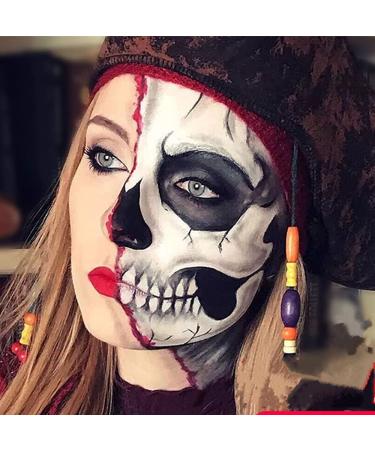 Clown White Black Face Body Makeup 6 Colors Wheel for Special Effects | Halloween Zombie Makeup Kit with Sponge | Non Toxic Professional Palettes - Buy Online on SooperMarket.com